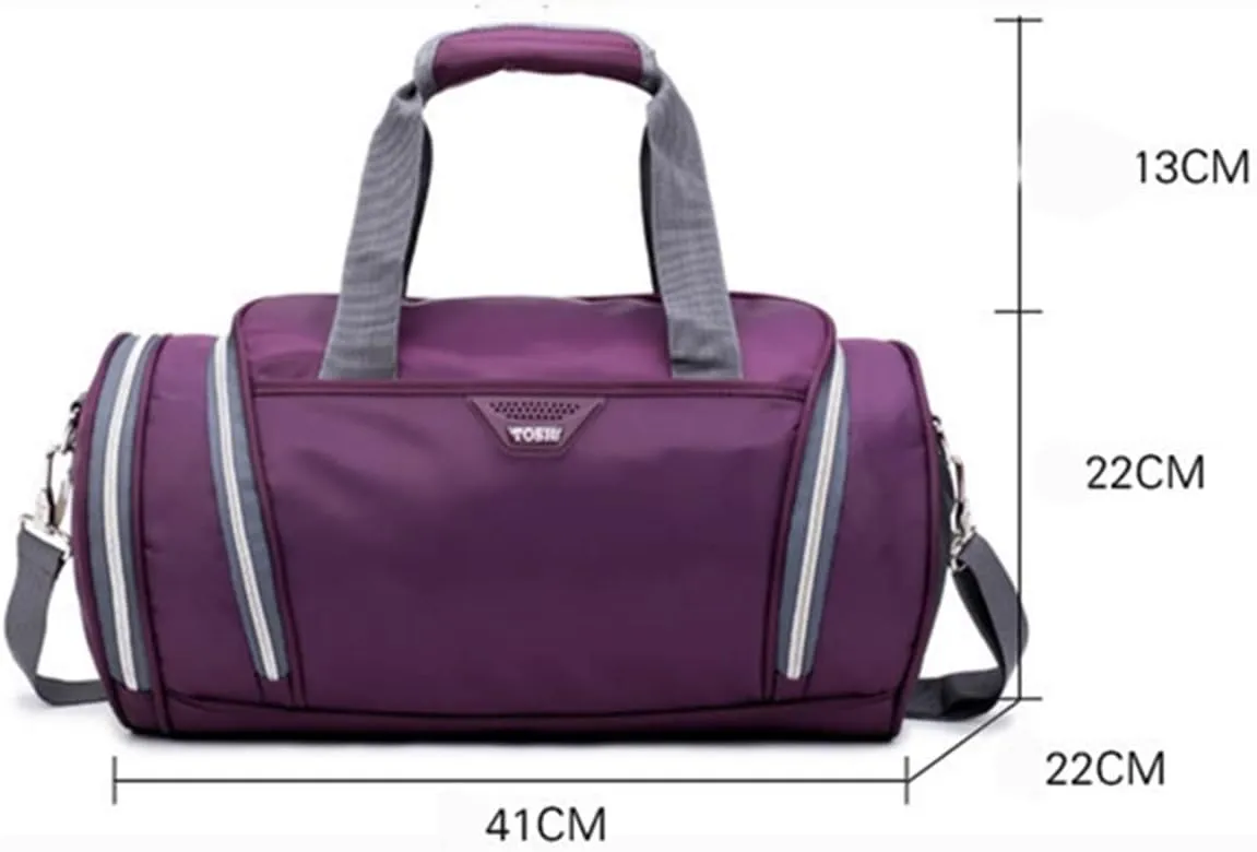 Men's and women's professional waterproof large sports with pockets outdoor fitness training bag travel yoga handbag (Red)
