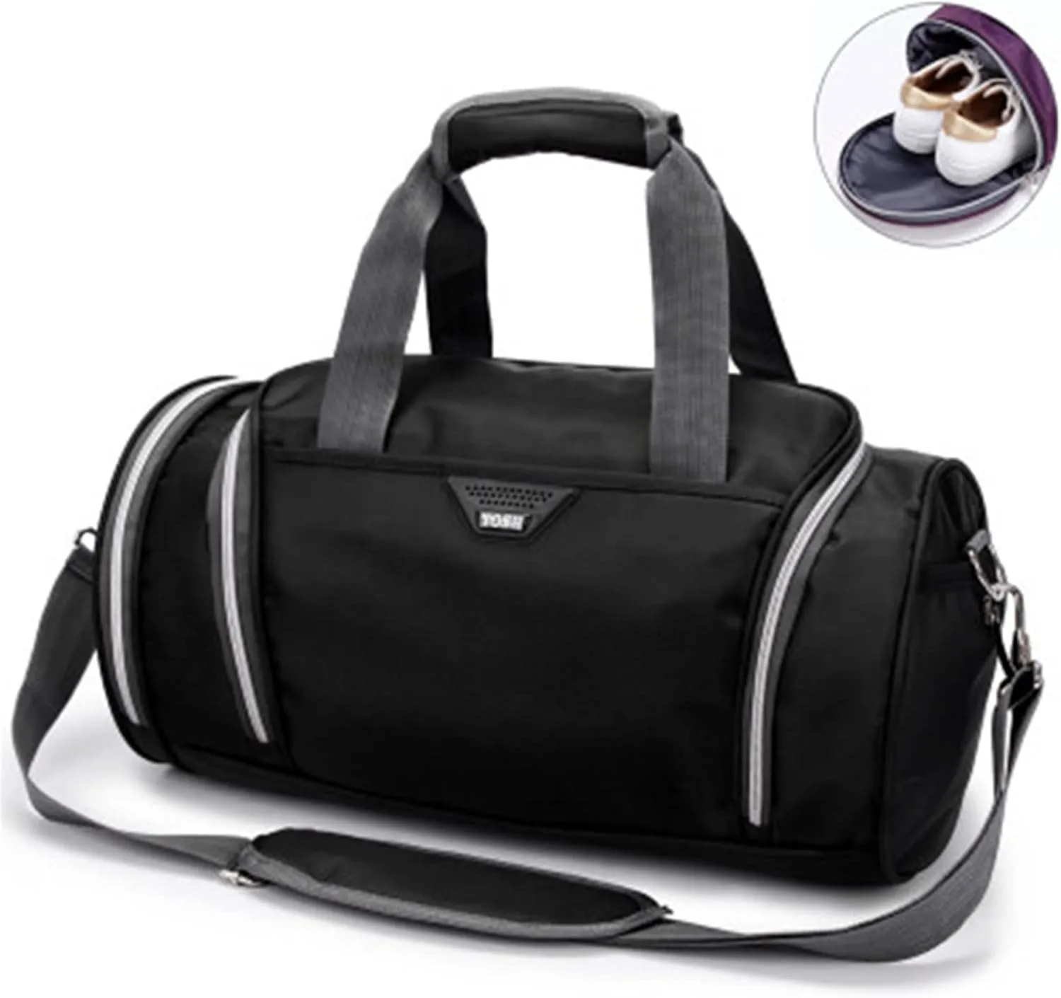 Men's and Women's Waterproof Sports Backpack Fitness Travel Tote Bag Outdoor Shoe Bag Separate Space (Blue)