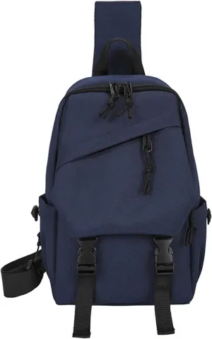 Men's Chest Bag Crossbody Bag Small Bag Shoulder Bag Wear-resistant Front Backpack(Blue)