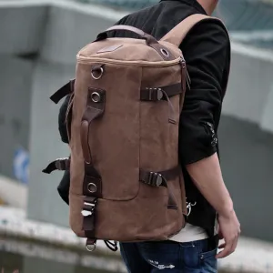 Men's Korean Style Canvas Fashionable Green Computer Backpacks