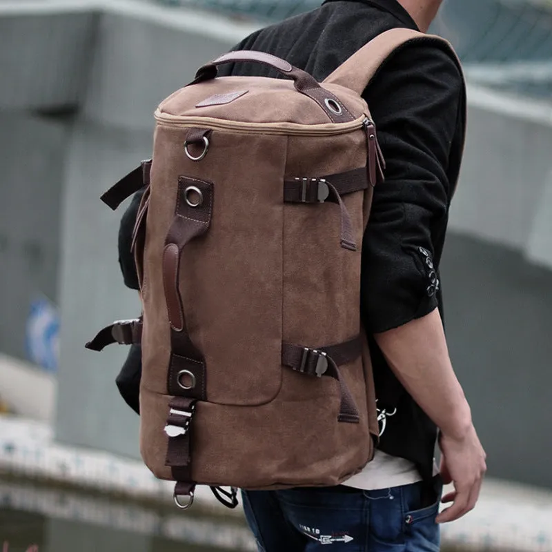 Men's Korean Style Canvas Fashionable Green Computer Backpacks