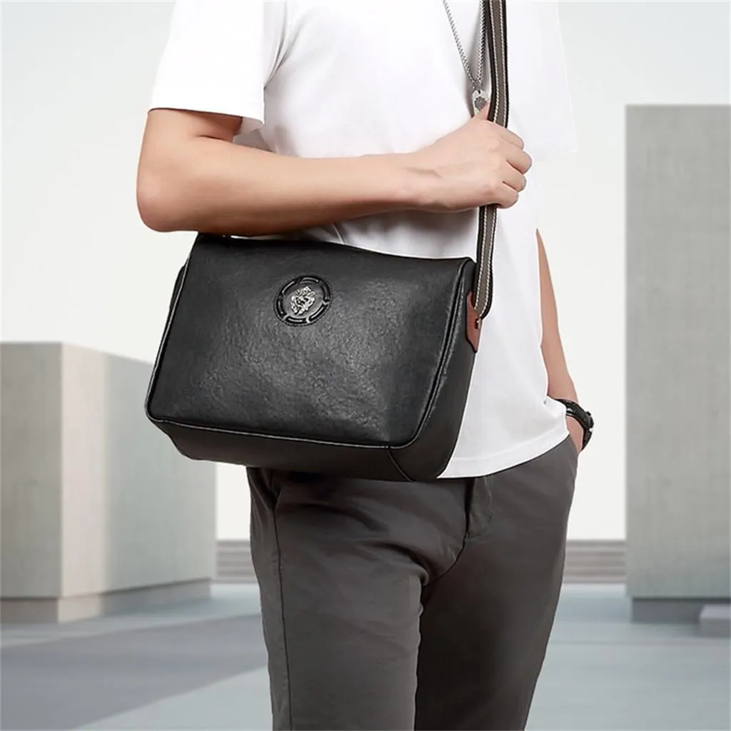 Men's Leather Casual Multifunctional Casual Crossbody Layer Cowhide Large Capacity Men's Bag
