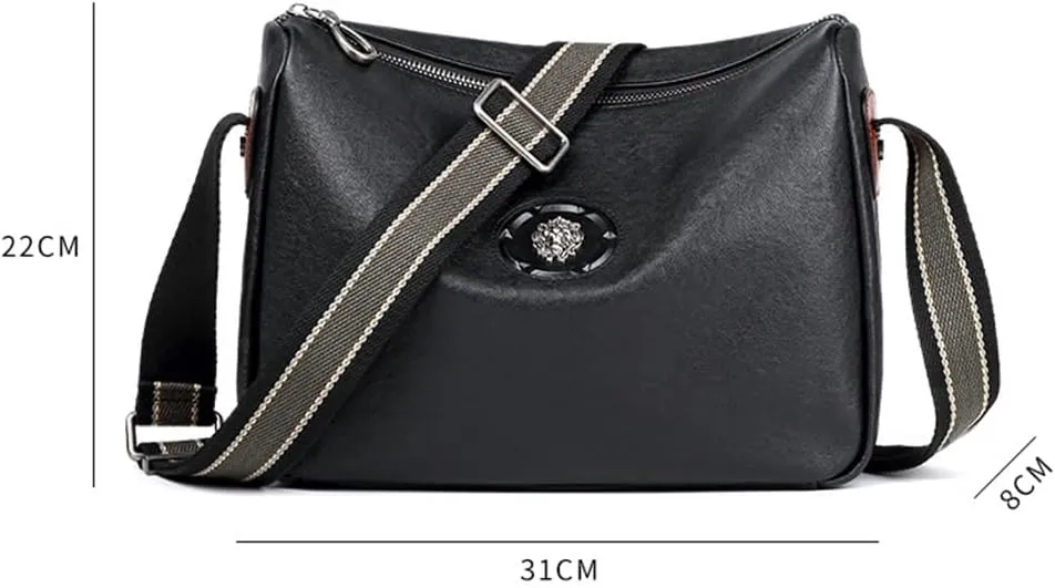Men's Leather Casual Multifunctional Casual Crossbody Layer Cowhide Large Capacity Men's Bag
