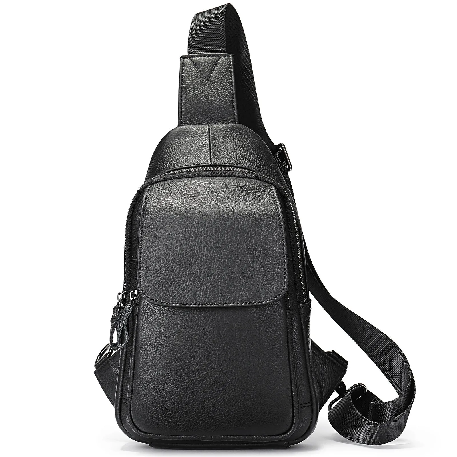 Men's Leather Cross Body First Layer Cowhide Men's Chest Bags