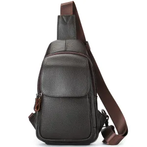 Men's Leather Cross Body First Layer Cowhide Men's Chest Bags