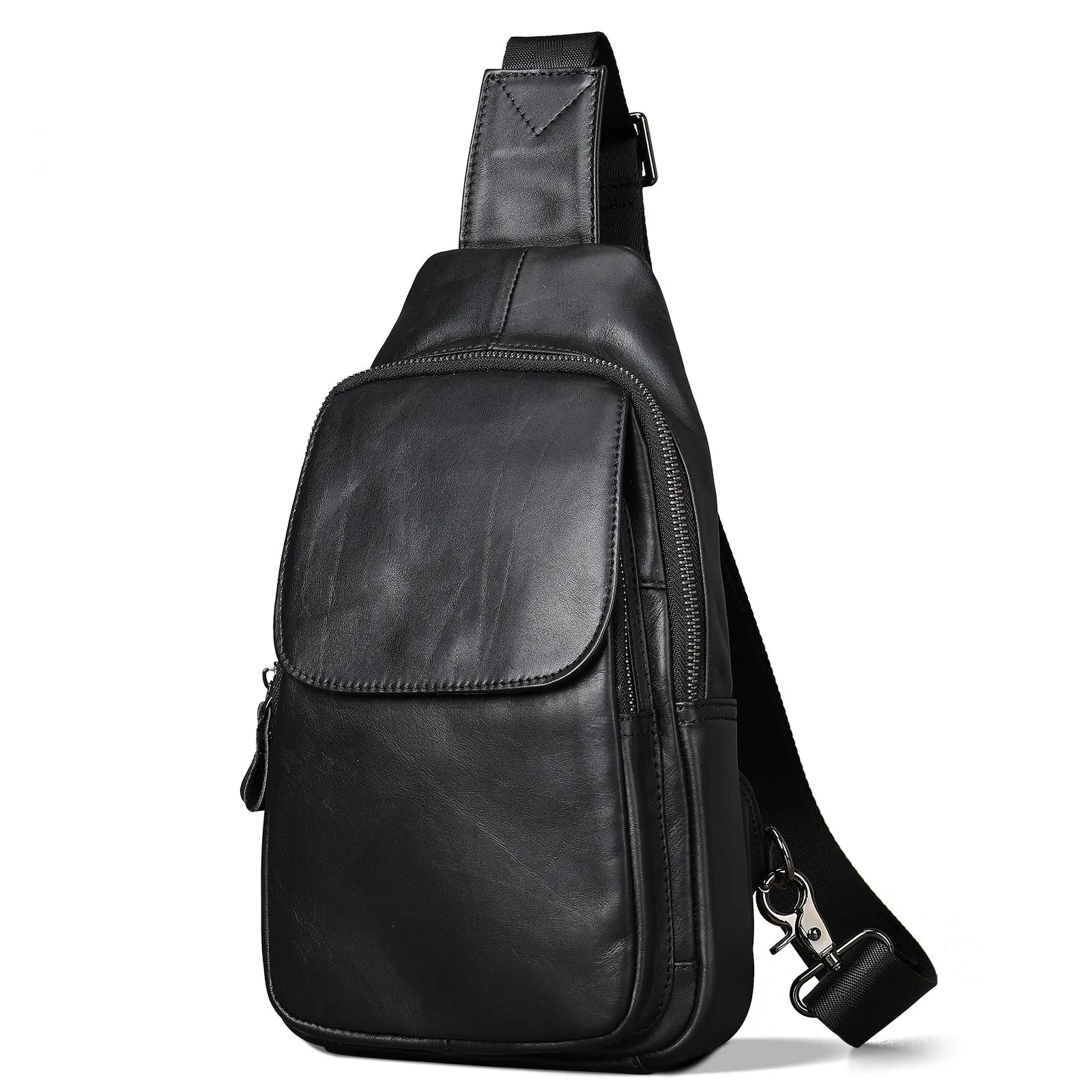 Men's Leather Cross Body First Layer Cowhide Men's Chest Bags