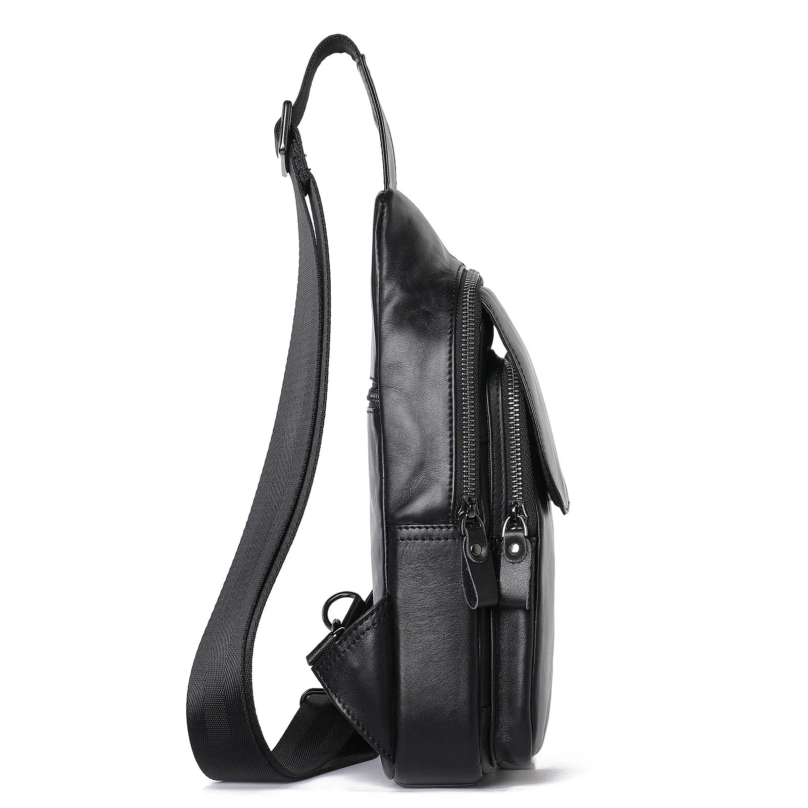 Men's Leather Cross Body First Layer Cowhide Men's Chest Bags