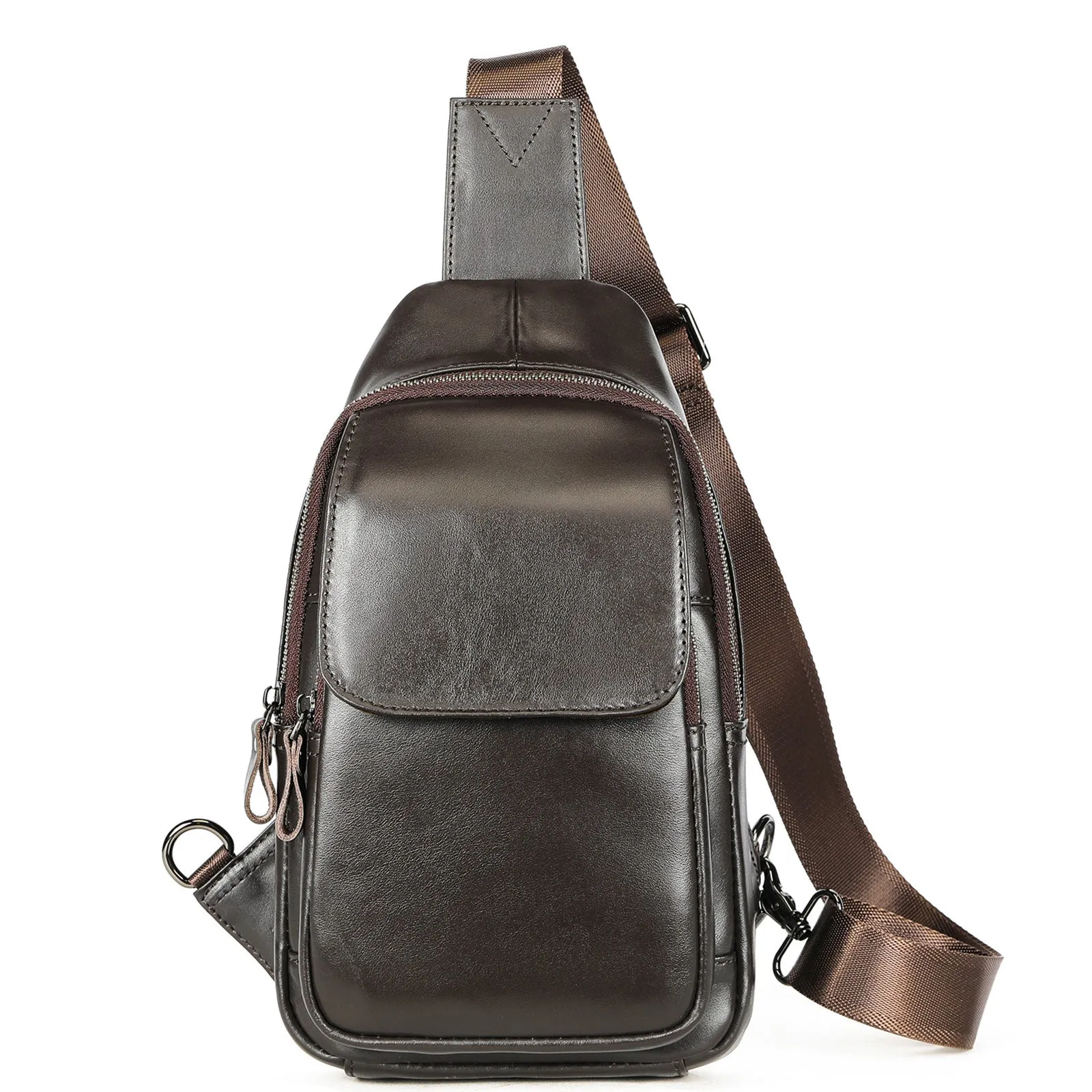 Men's Leather Cross Body First Layer Cowhide Men's Chest Bags