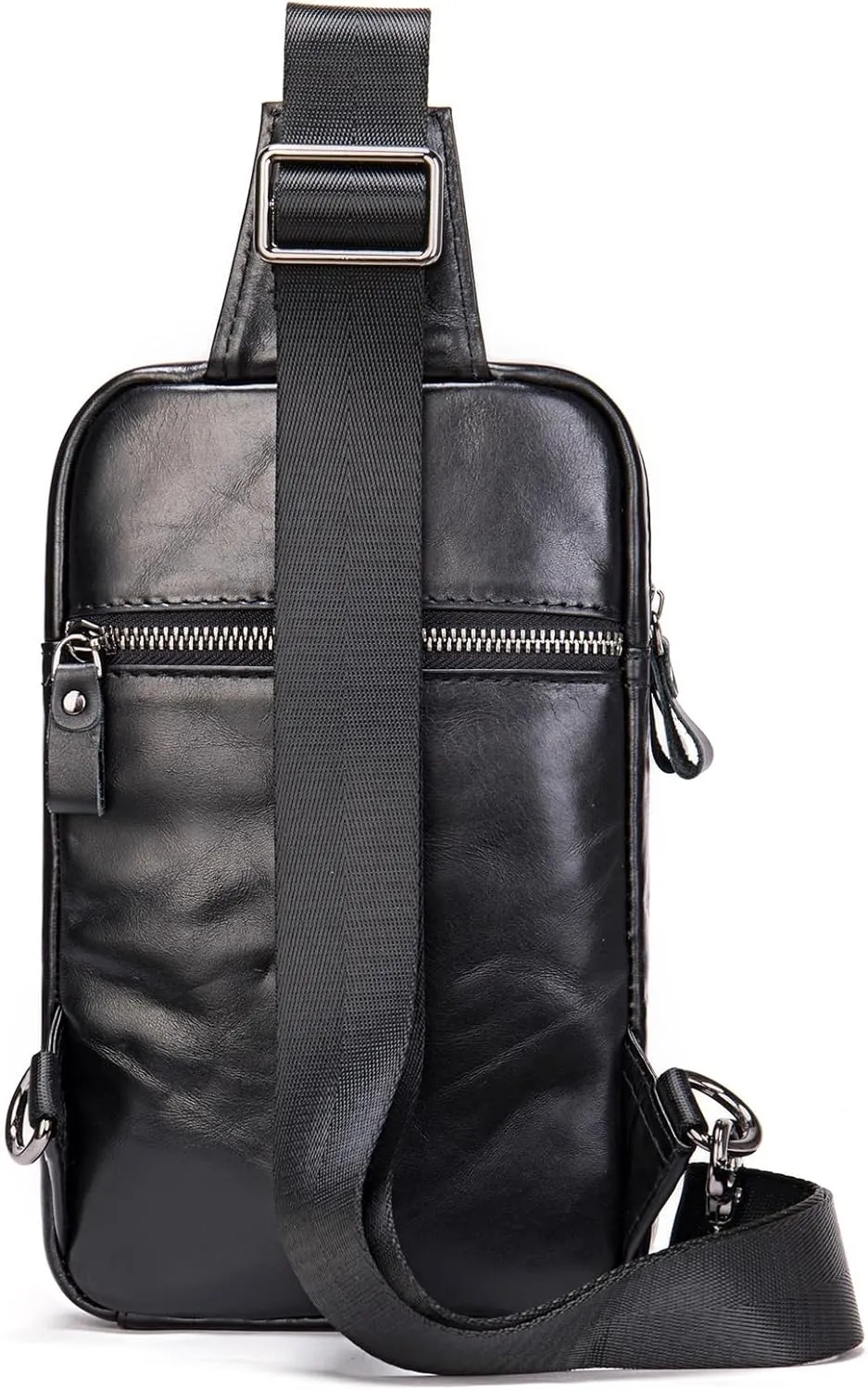 Men's Top Layer Chest Bag Men's Crossbody Cowhide Small Chest Bag