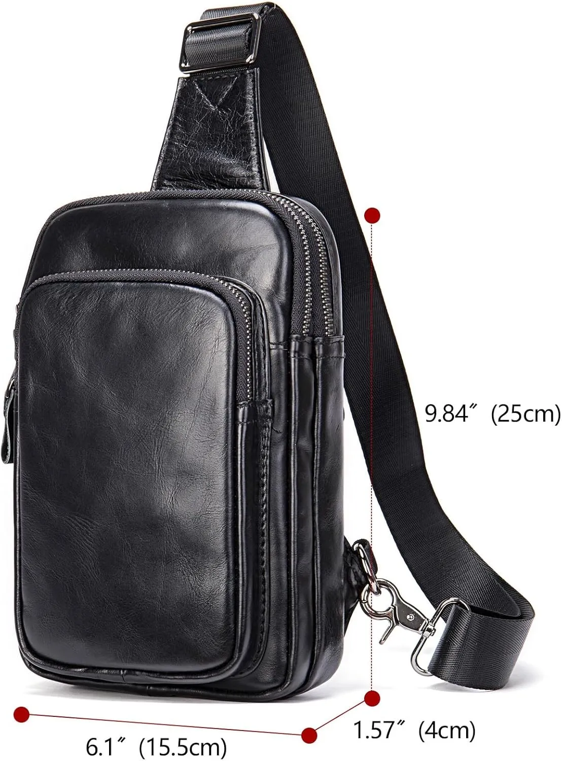 Men's Top Layer Chest Bag Men's Crossbody Cowhide Small Chest Bag