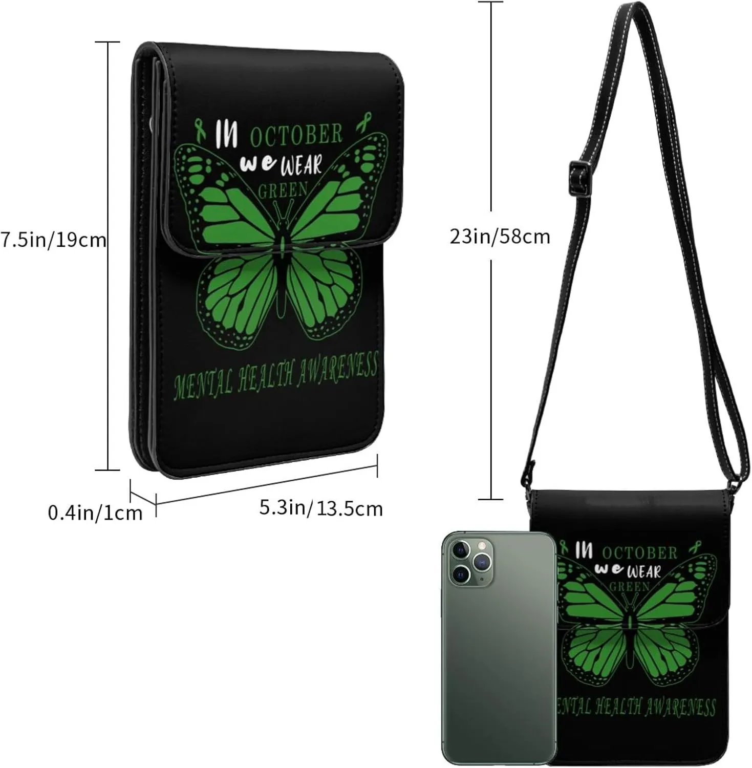 Mental Health Awareness Tree Small Crossbody Purse Cell Phone Bag for Women