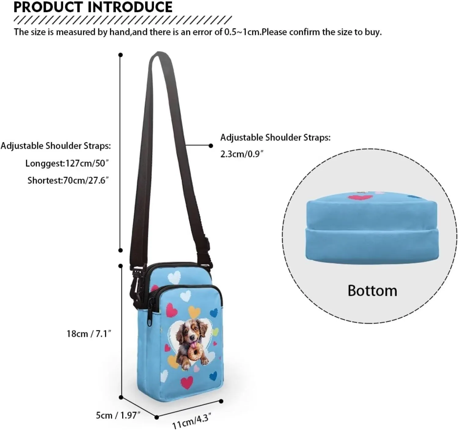 Messenger Bags for Women Portable Crossbody Purses with Double Pockets Cute Phone Purse