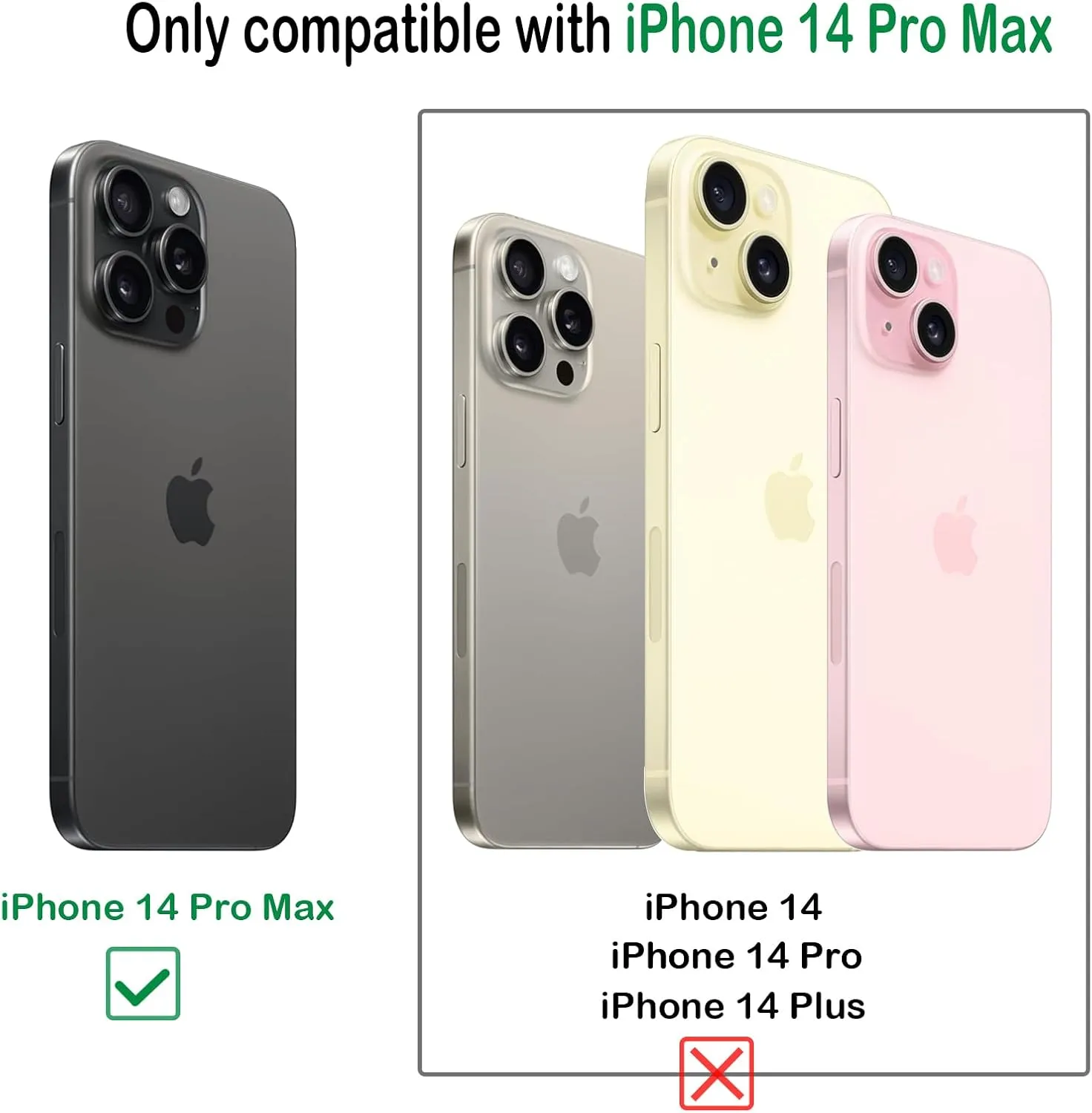 MInCYB for iPhone 14 Pro Max Wallet Case with Card Holder (12 Card Slots) - PU Leather Case for Women & Men, Wireless Charging, Detachable Magnetic, Crossbody Strap, Shockproof Protective Phone Cover.