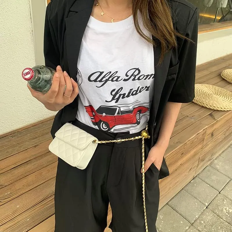 Mini Belt Bag Waist Bag for Women Fashionable Small Waist Bag Belt Bags for Women Trendy Y2k Accessories (White,Small)