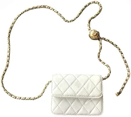 Mini Belt Bag Waist Bag for Women Fashionable Small Waist Bag Belt Bags for Women Trendy Y2k Accessories (White,Small)