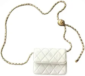 Mini Belt Bag Waist Bag for Women Fashionable Small Waist Bag Belt Bags for Women Trendy Y2k Accessories (White,Small)