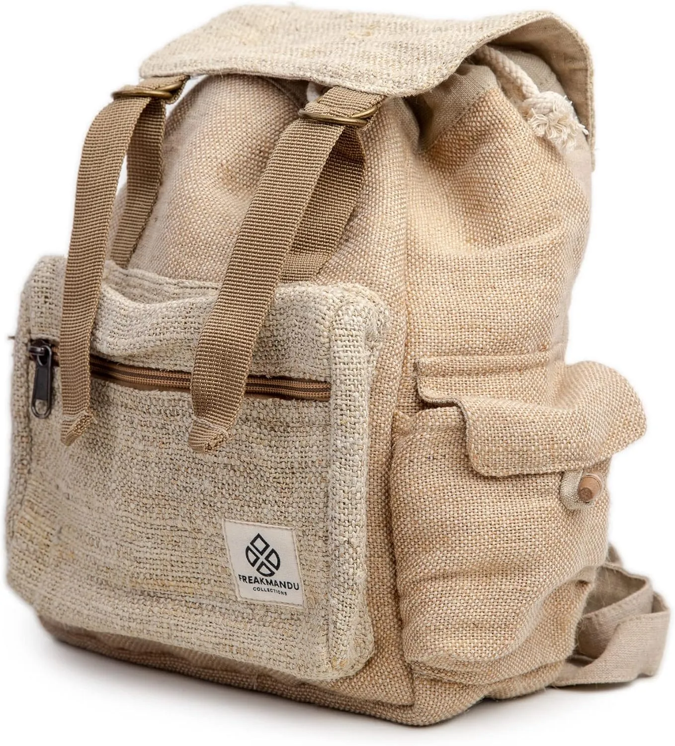 Mini Hemp Backpack Cute Functional - Eco Friendly Unisex Rustic Bag Durable by Freakmandu