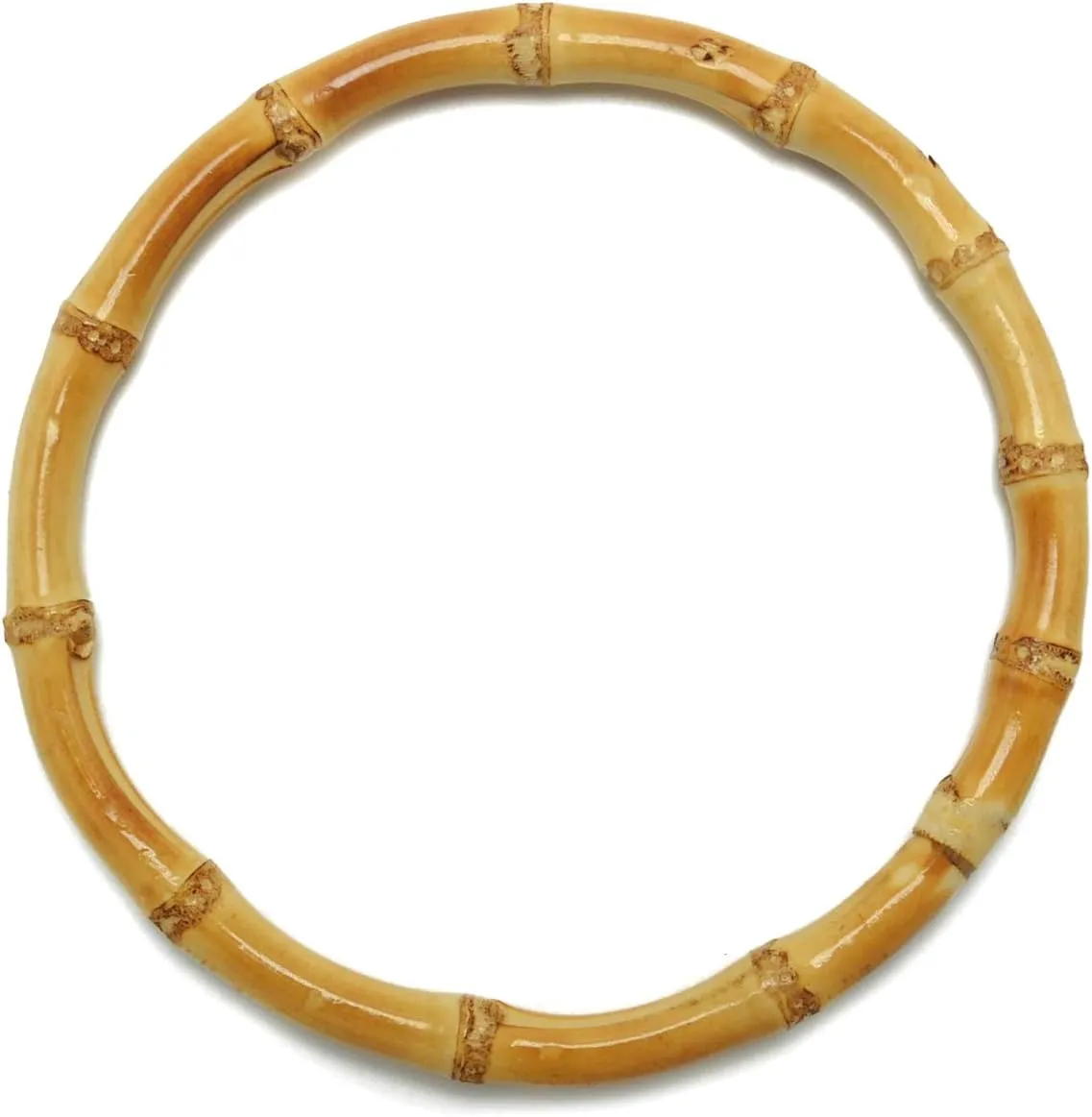 Miuco 4 PCS Round Bamboo Bag Handles Handmade Handbag Purse Making Handle Replacement for Handcrafted DIY Bags Accessories,5.12inch