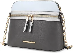 MKF Collection Crossbody Bag for Women, Vegan Leather Multi Pocket Messenger Purse, Shoulder Bag By Mia K