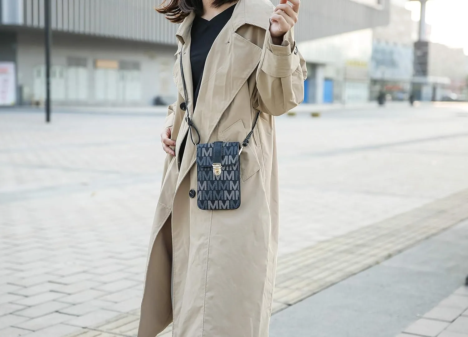 MKF Small Crossbody Cell Phone Purse Wallet for Women – PU Leather Cellphone Bag – Case with Shoulder Strap