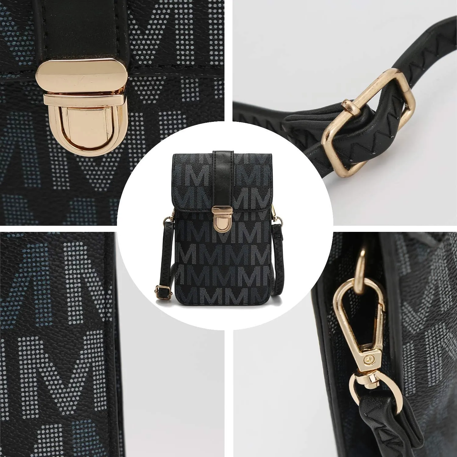 MKF Small Crossbody Cell Phone Purse Wallet for Women – PU Leather Cellphone Bag – Case with Shoulder Strap