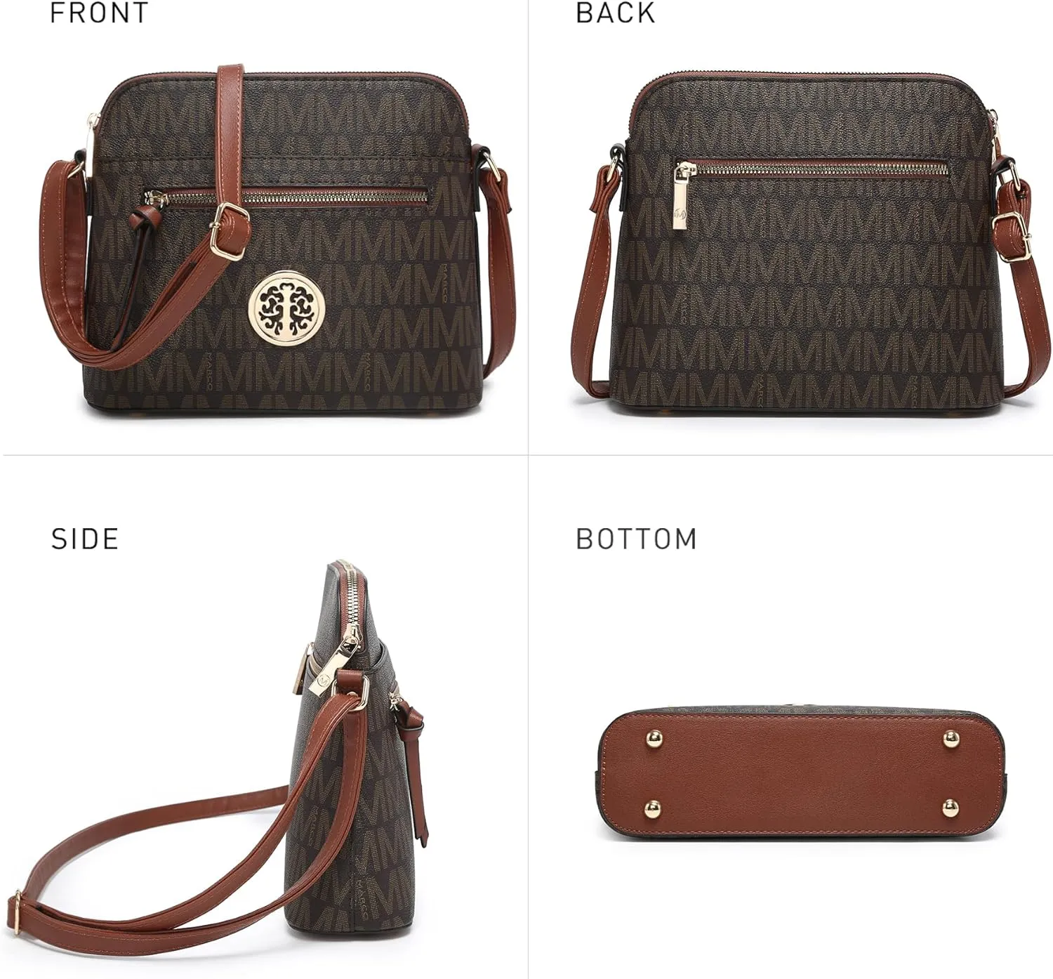 MKP COLLECTION Womens Fashion Crossbody Bag Medium Shoulder Purse with Adjustable Strap Multi Pockets for Travel Daily Use