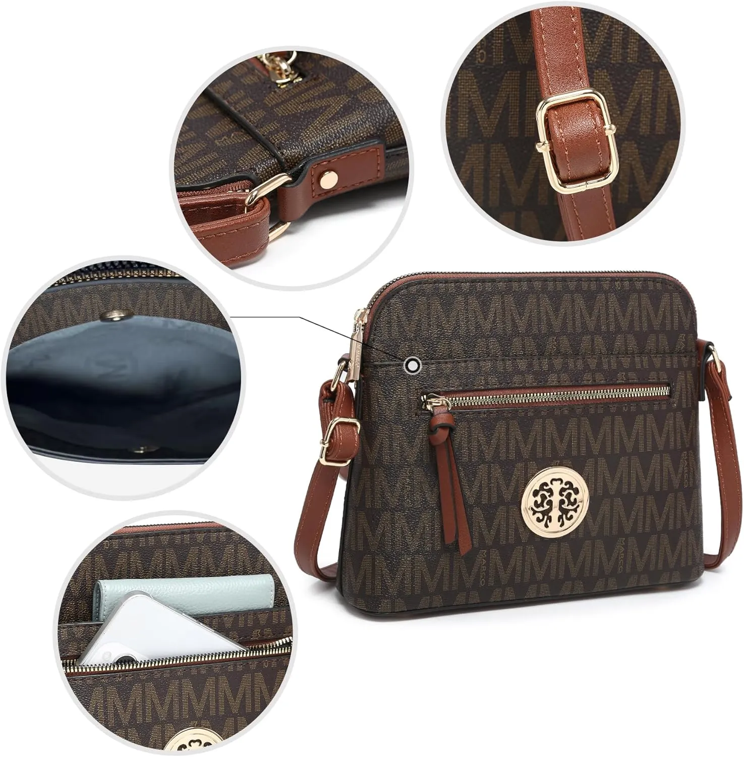 MKP COLLECTION Womens Fashion Crossbody Bag Medium Shoulder Purse with Adjustable Strap Multi Pockets for Travel Daily Use