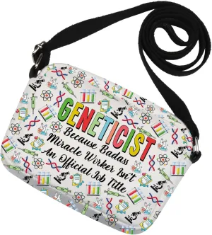 MNIGIU Funny Geneticist Gift Genetics Crossbody Bag for Genetic Counselor DNA Researcher Science Enthusiast
