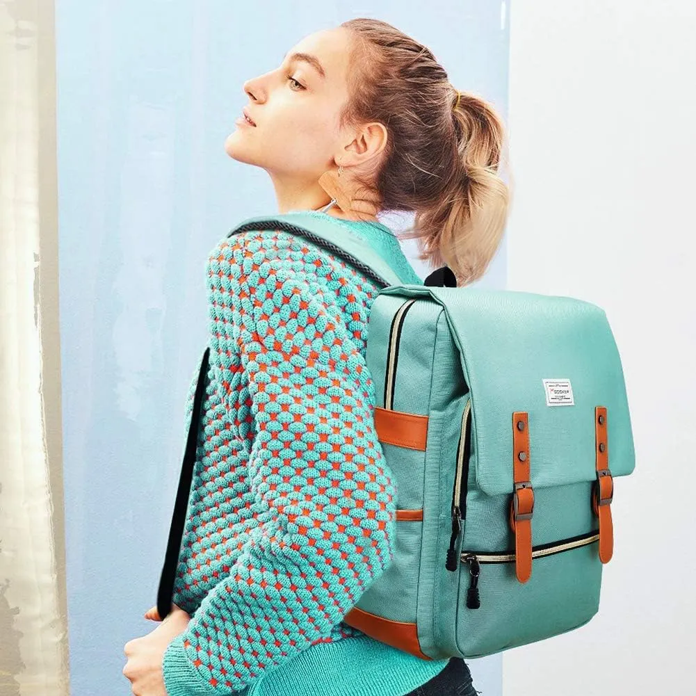 Modoker Vintage Laptop Backpack for Women Men,Travel Backpacks with USB Charging Port Fashion Backpacks