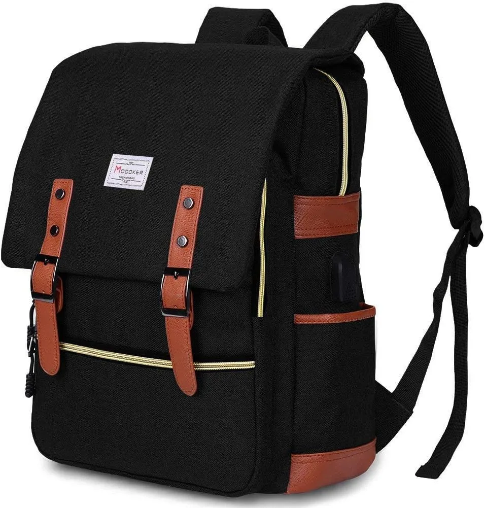 Modoker Vintage Laptop Backpack for Women Men,Travel Backpacks with USB Charging Port Fashion Backpacks