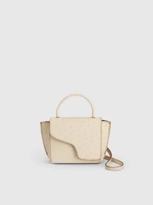 Montalcino Linen Printed Ostrich Mini handbag