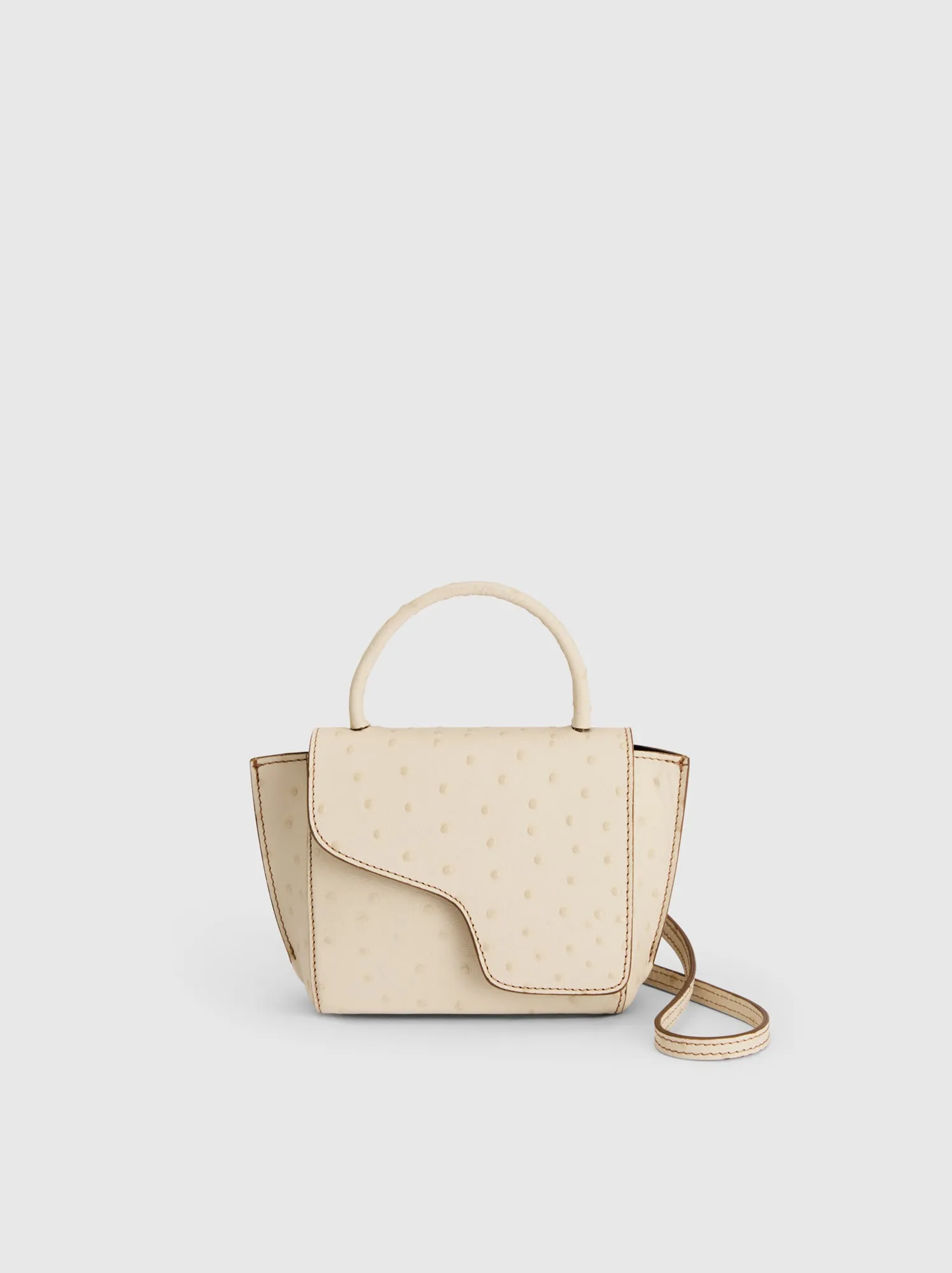 Montalcino Linen Printed Ostrich Mini handbag