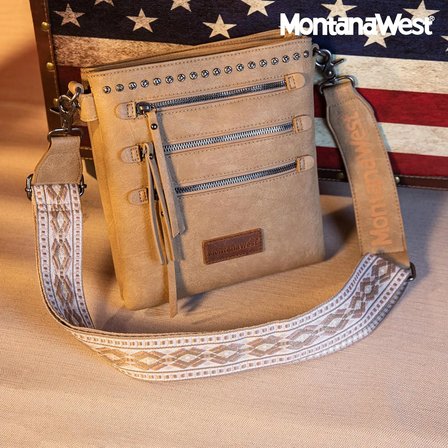 Montana West Crossbody Bags for Women Multi Pocket Cross Body Bag Purses with Guitar Strap