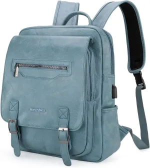 Montana West Laptop Backpack Purse for Women Men Unisex Vintage Backpack Casual Daypack for Travel Work with USB Charging Port