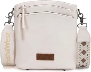 Montana West Multi Zip Pocket Large Crossbody Bag With Guitar Strap