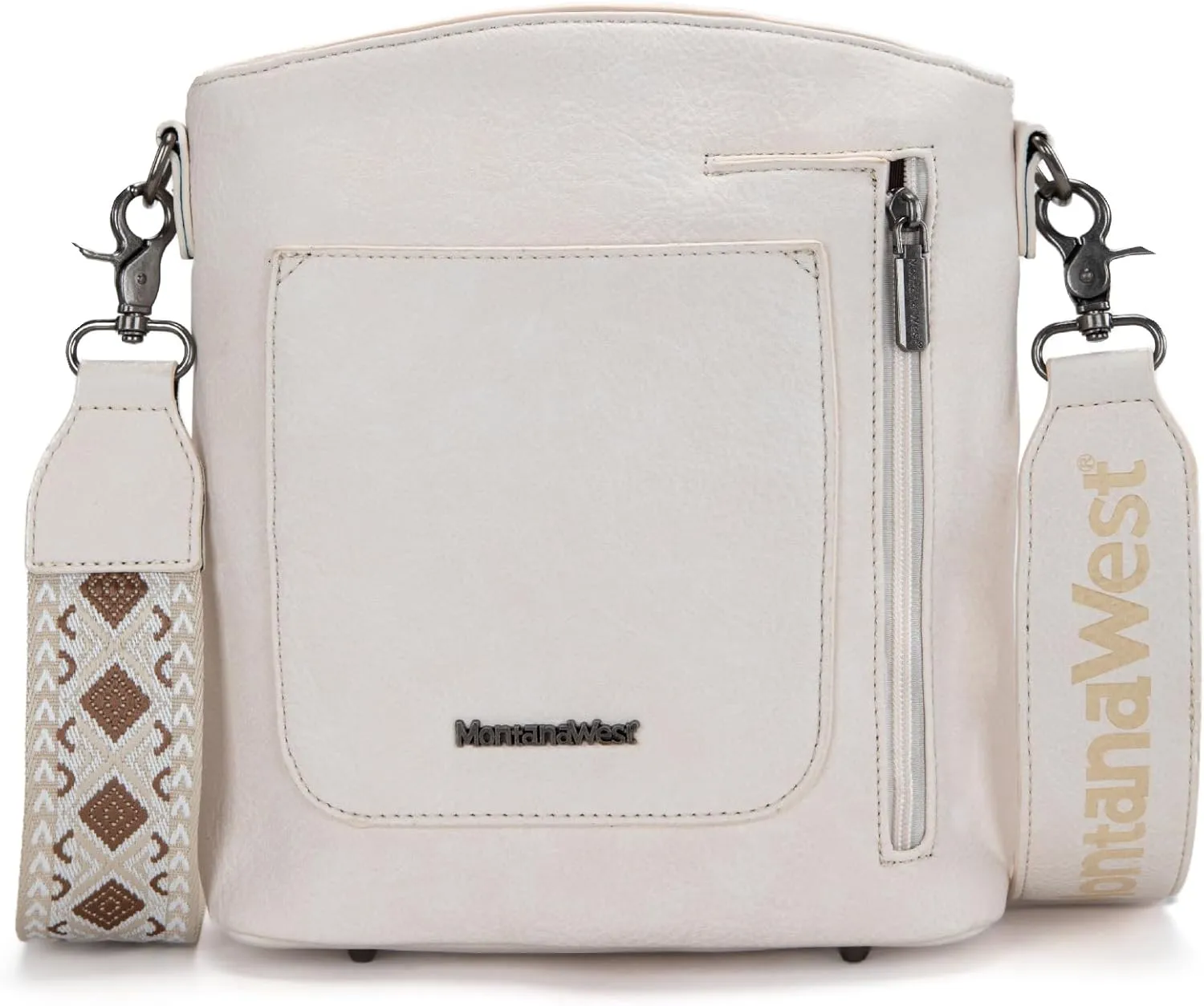 Montana West Multi Zip Pocket Large Crossbody Bag With Guitar Strap
