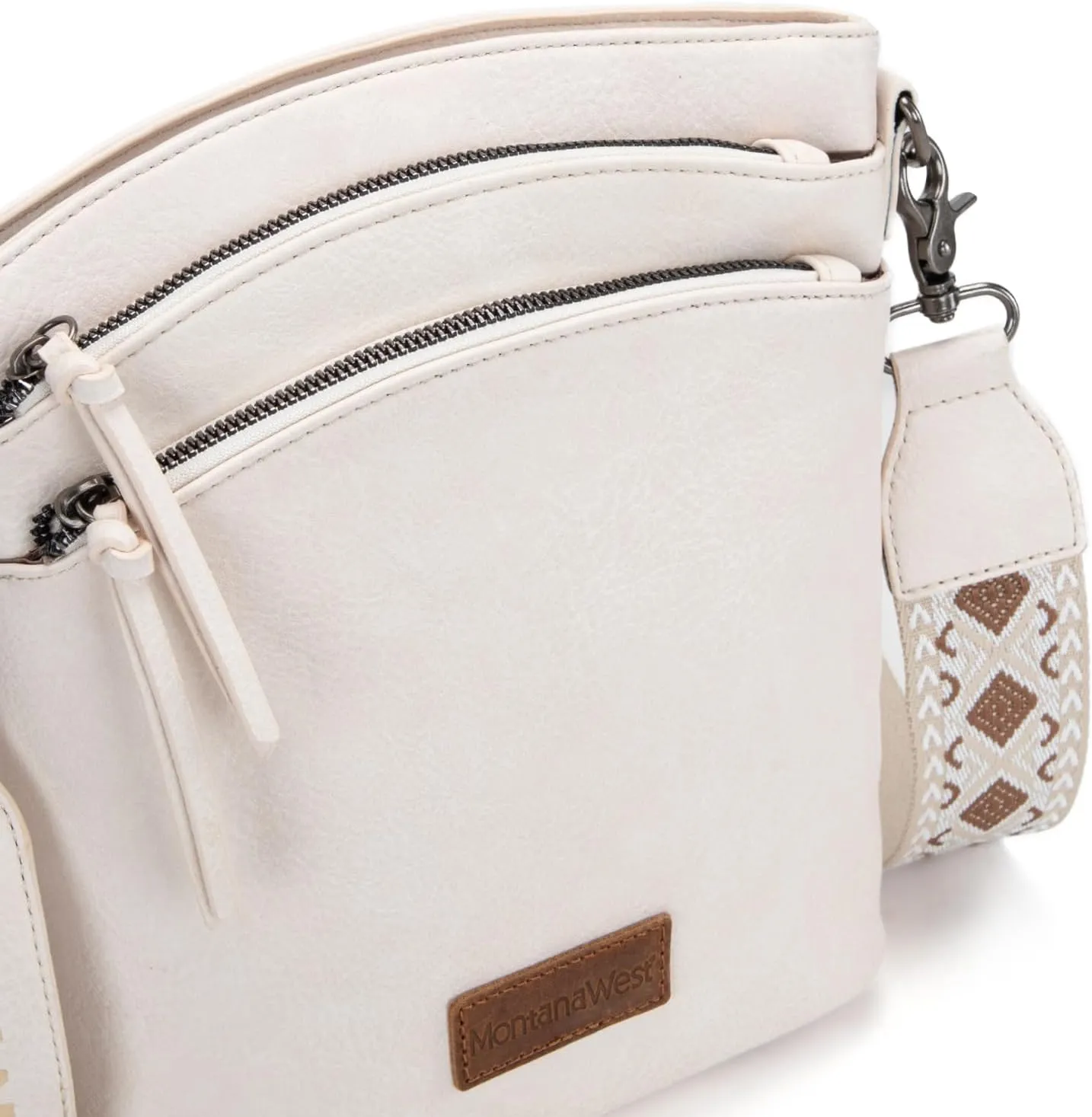 Montana West Multi Zip Pocket Large Crossbody Bag With Guitar Strap