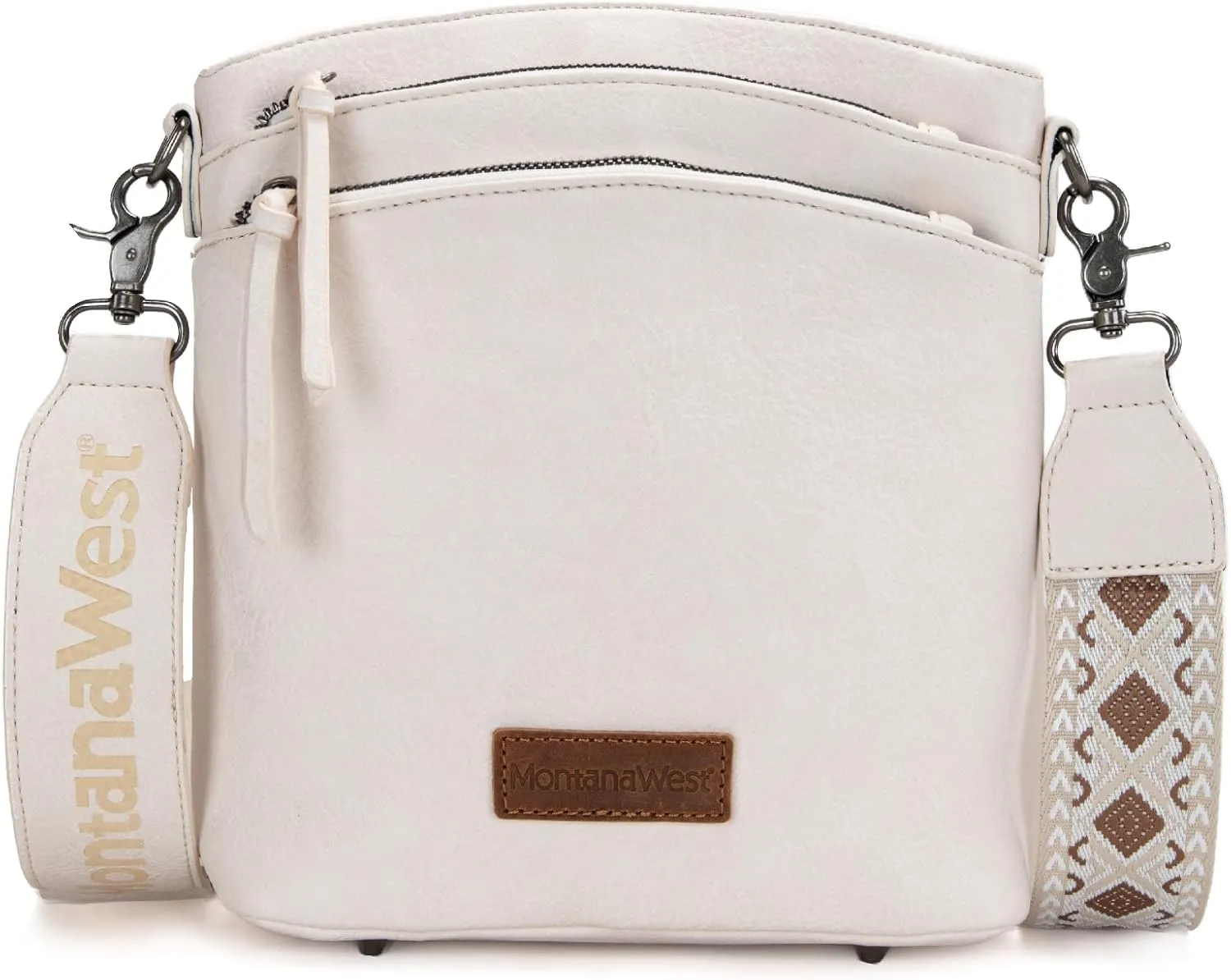 Montana West Multi Zip Pocket Large Crossbody Bag With Guitar Strap