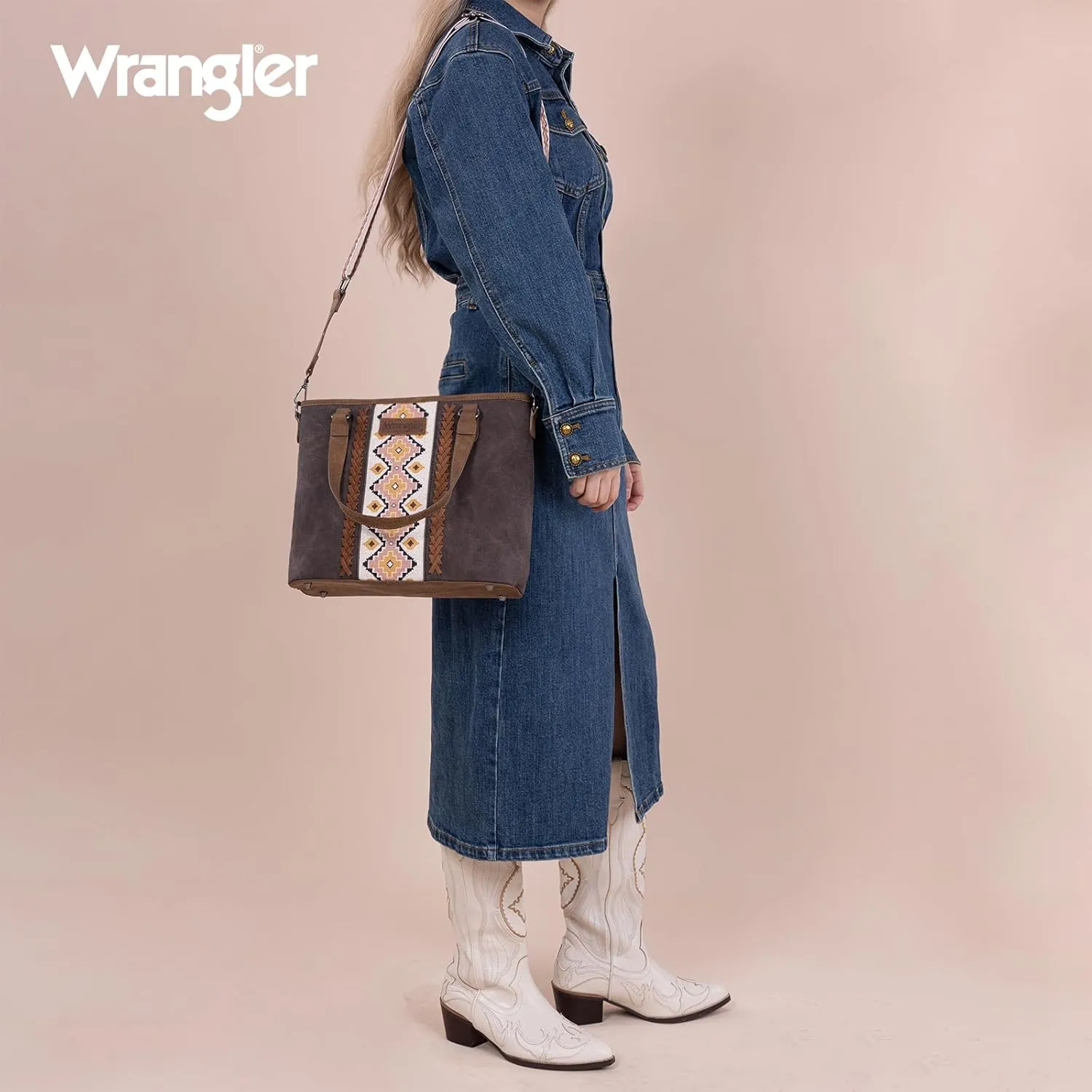 Montana West Wrangler Tote Bag for Women Aztec Handbags with Crossbody Strap