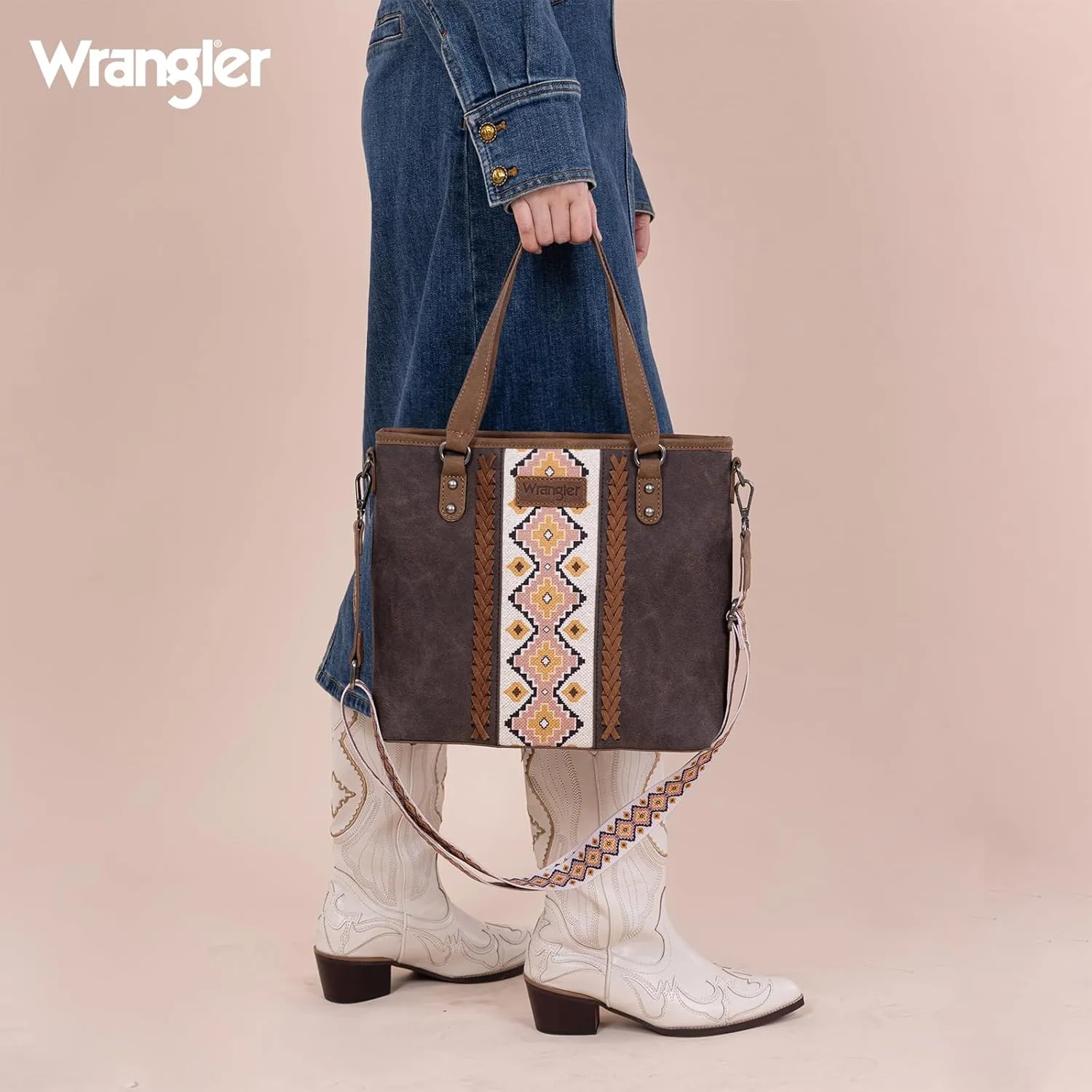 Montana West Wrangler Tote Bag for Women Aztec Handbags with Crossbody Strap