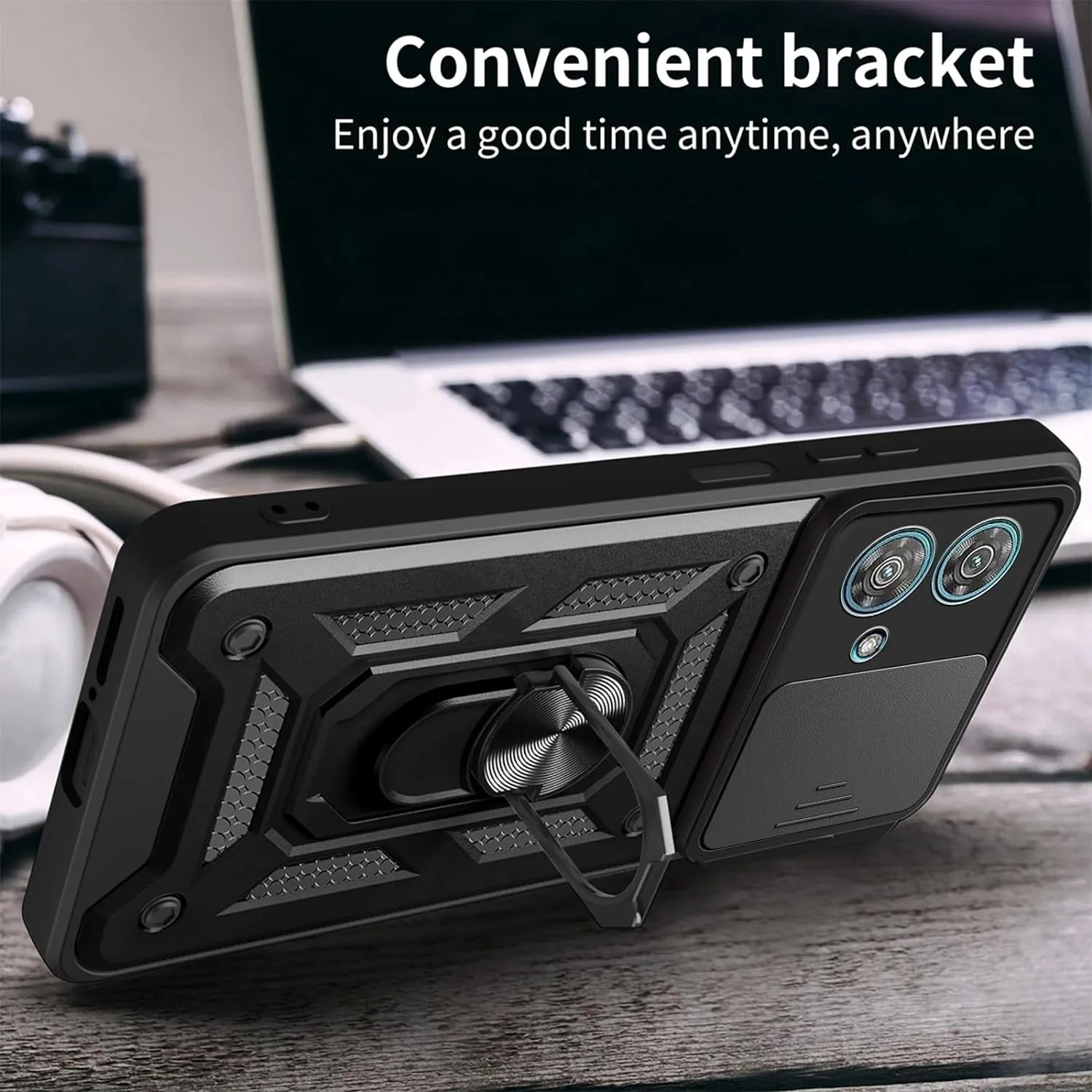 Motorola Edge 40/Neo/Pro Case Shockproof Ring Stand Phone Camera Lens Cover