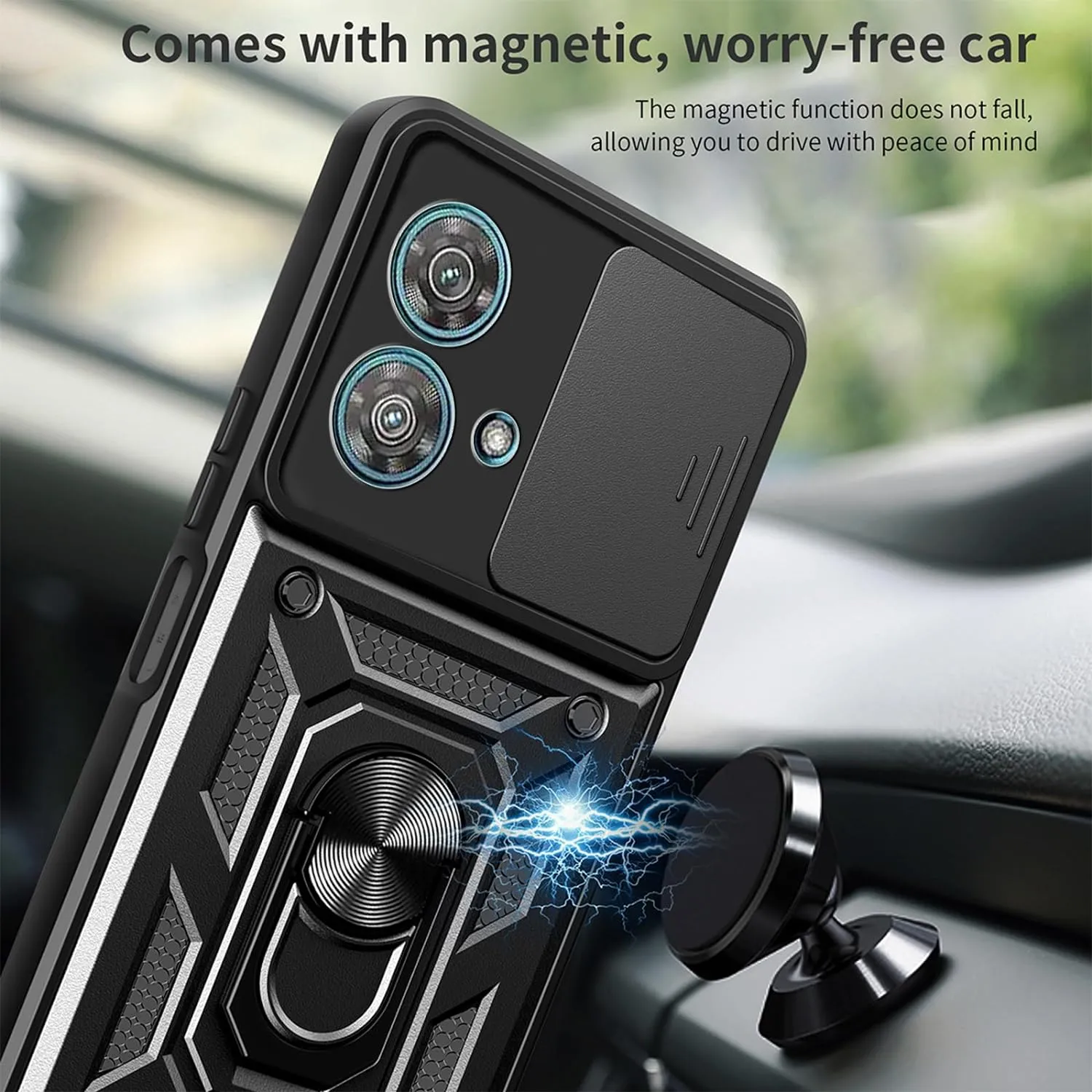 Motorola Edge 40/Neo/Pro Case Shockproof Ring Stand Phone Camera Lens Cover