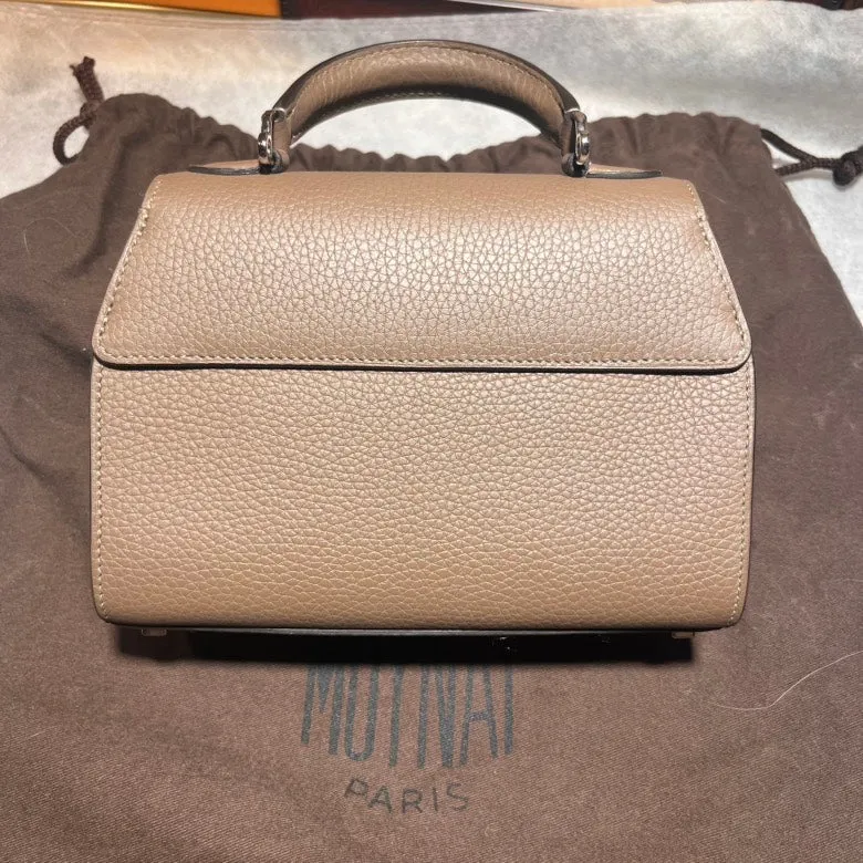 MOYNAT Gabrielle Taupe Leather Crossbody Bag
