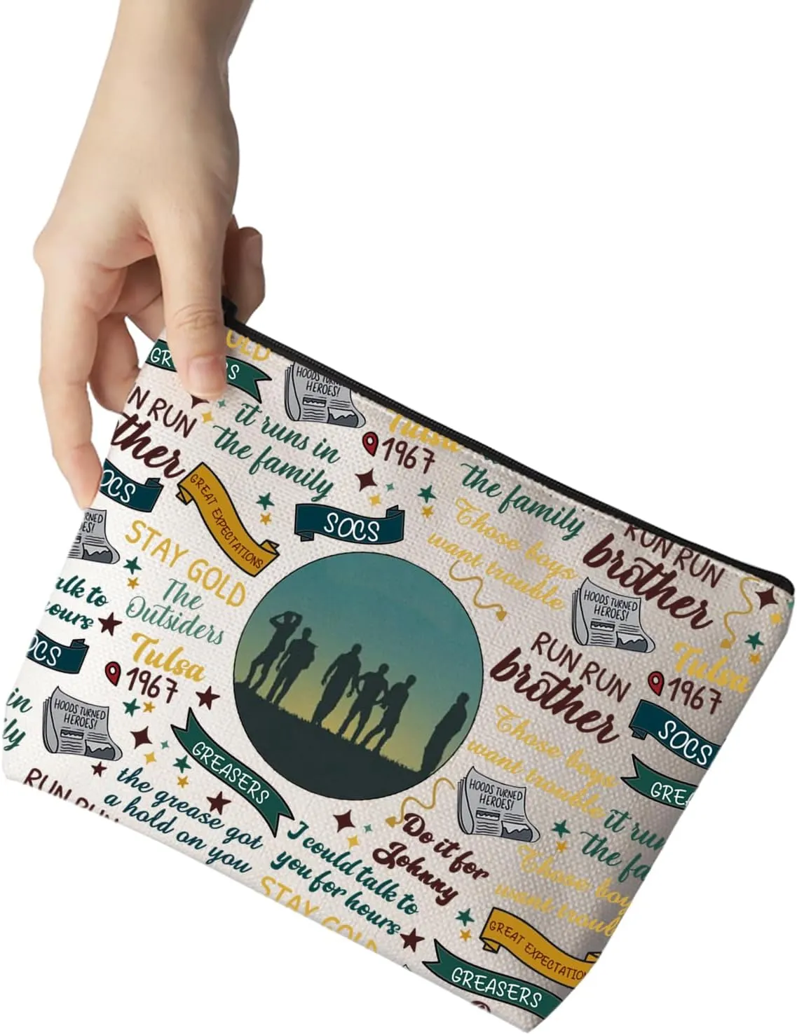 Musical Gift Musical Theater Quotes Makeup Zipper Pouch for Actor Actress (Stay Gold)