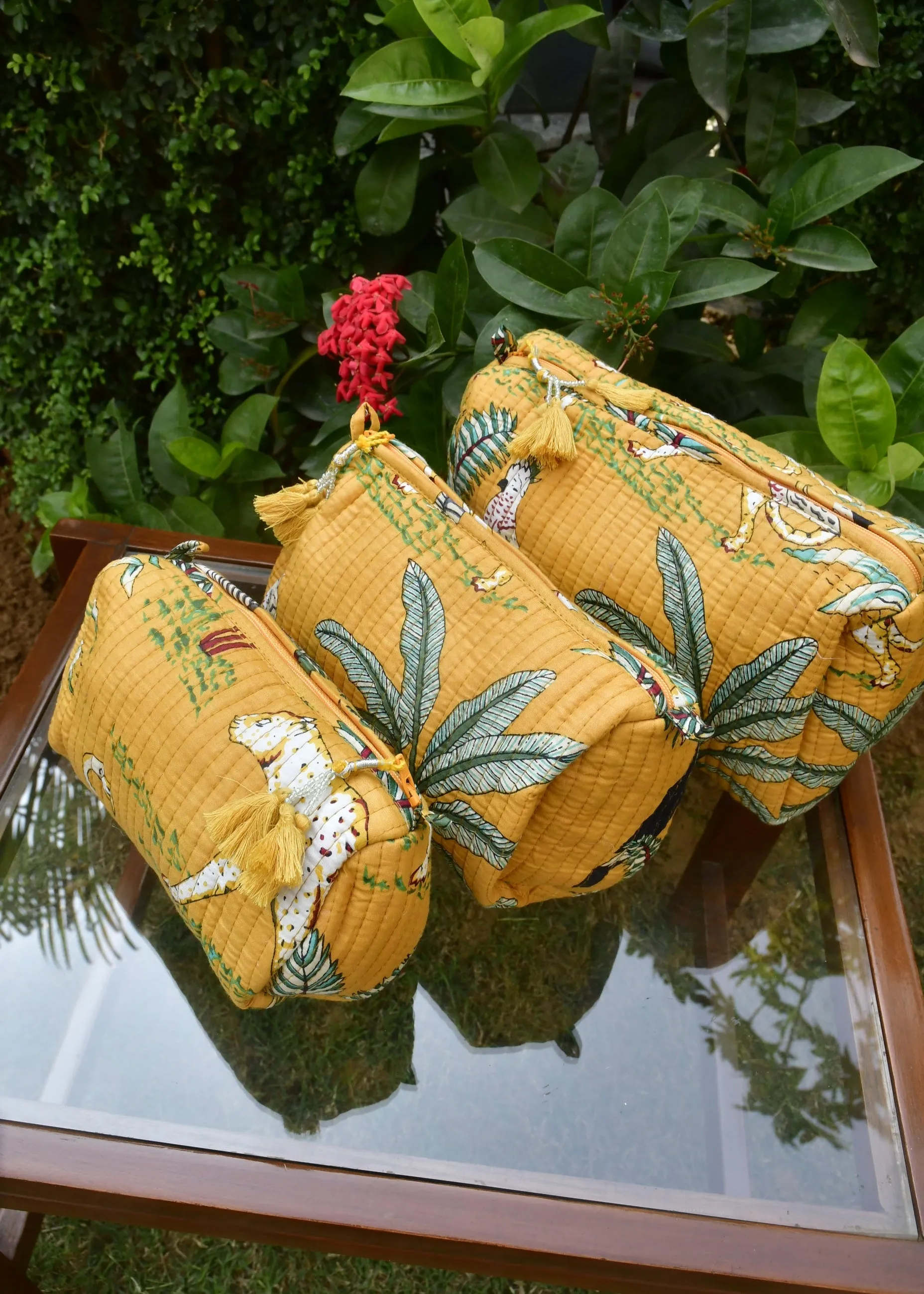Mustard Yellow Utility Bag- Hand Block Print