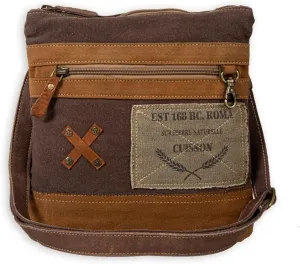 Myra Bag Western Leather Shoulder Bag for Women, Upcycled Canvas Crossbody Bag - When in Roma