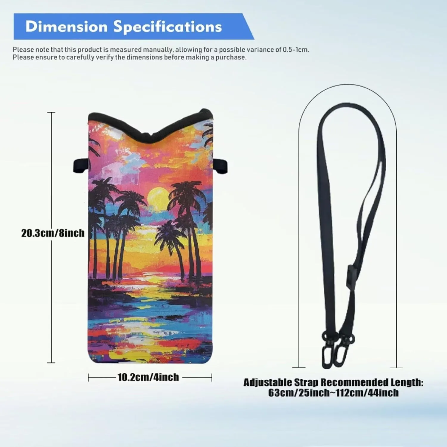 Neoprene Small Crossbody Bag with Adjustable Strap Water-Resistant Portable Cellphone Pouch for Travel, Outings
