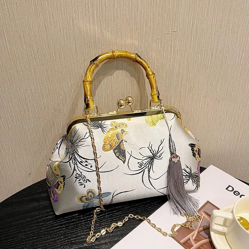 New Chinese Style Chinese Style Embroidery Bag Chain Shoulder Bag Crossbody Bag-Purple