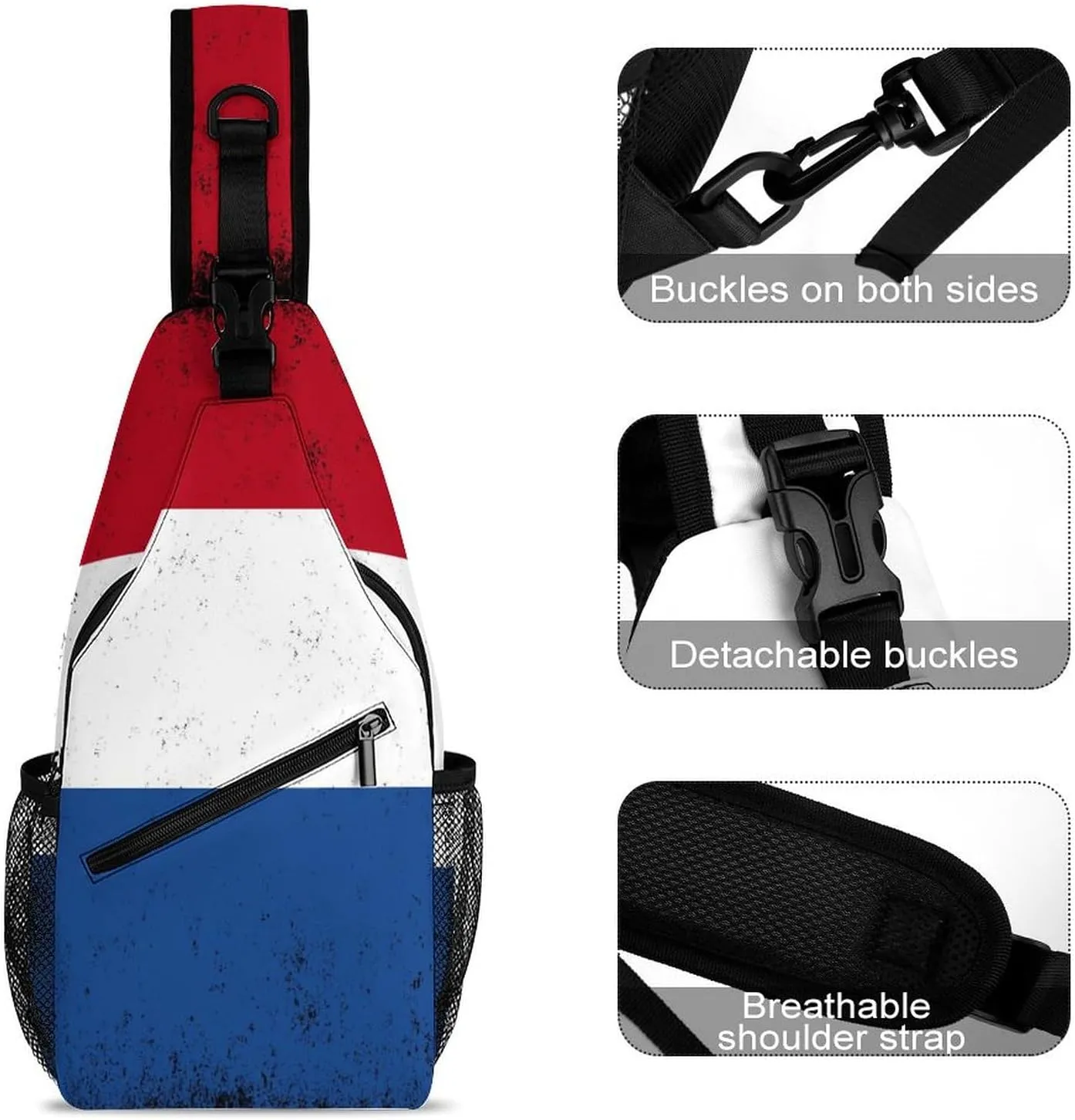 New Zealand Flag Vintage Sling Bag Crossbody Chest Bag Shoulder Bag For Travel Hiking Cycling Camping