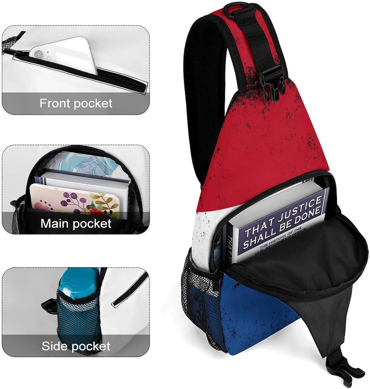 New Zealand Flag Vintage Sling Bag Crossbody Chest Bag Shoulder Bag For Travel Hiking Cycling Camping